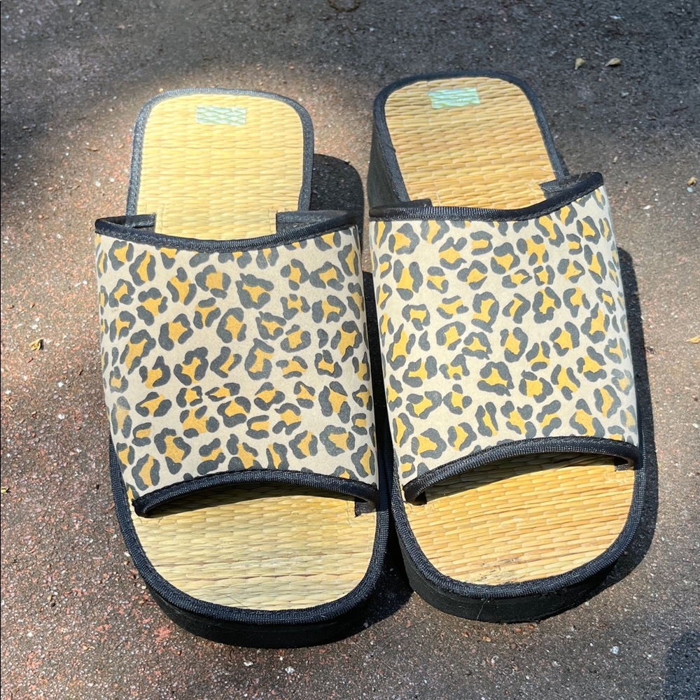 Y2K Vintage Leopard Slide Sandals